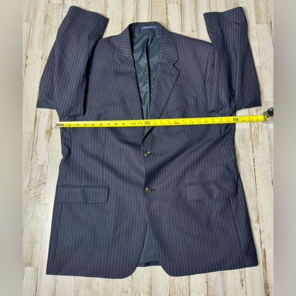 Ralph Ralph Lauren Blazer Jacket Men's 44R Navy Blue Classic Stripe - Picture 4 of 12